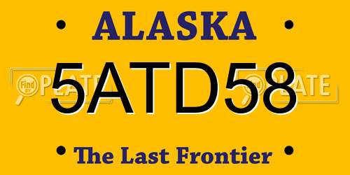 5ATD58 Alaska License Plate