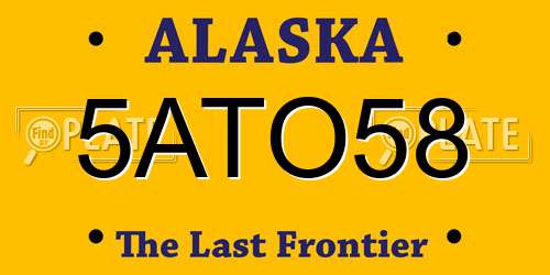 5ATO58 Alaska License Plate