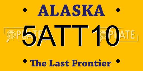 5ATT10 Alaska License Plate