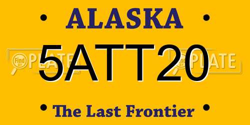 5ATT20 Alaska License Plate