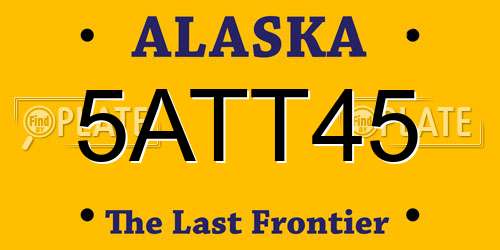 5ATT45 Alaska License Plate