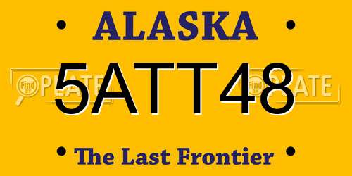 5ATT48 Alaska License Plate