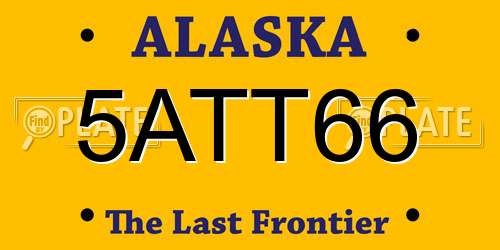 5ATT66 Alaska License Plate