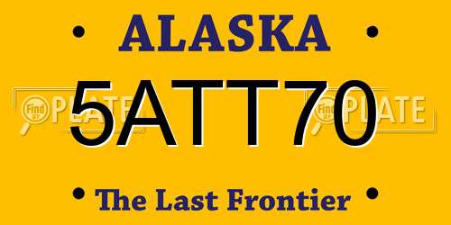 5ATT70 Alaska License Plate