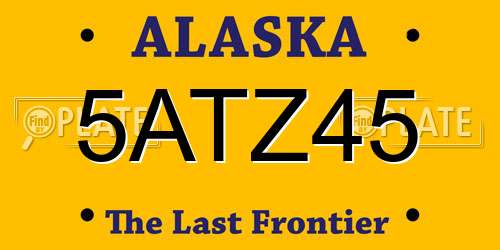 5ATZ45 Alaska License Plate