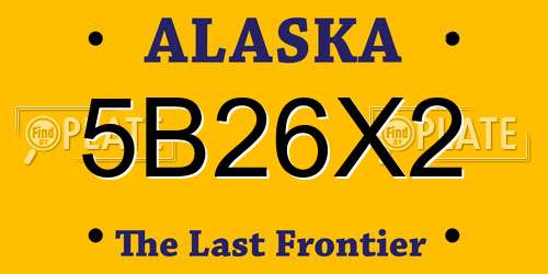 5B26X2 Alaska License Plate