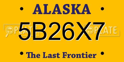 5B26X7 Alaska License Plate