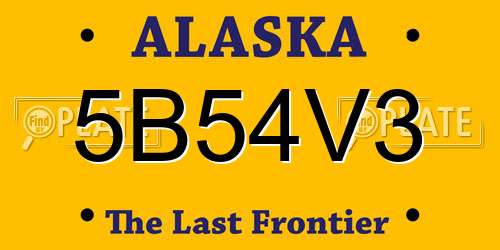 5B54V3 Alaska License Plate