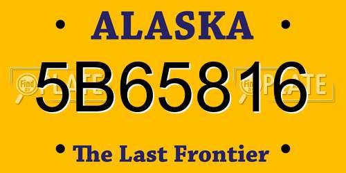 5B65816 Alaska License Plate