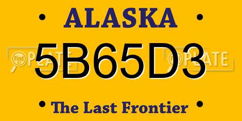 5B65D3 Alaska License Plate