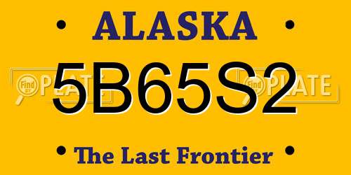 5B65S2 Alaska License Plate