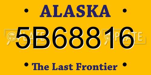 5B68816 Alaska License Plate