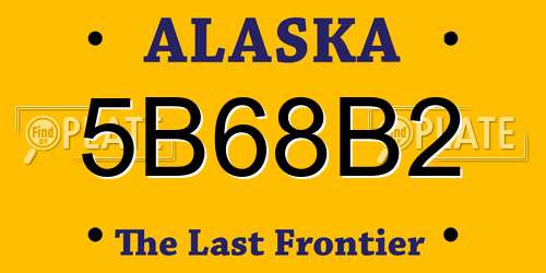 5B68B2 Alaska License Plate