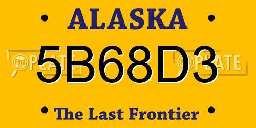 5B68D3 Alaska License Plate