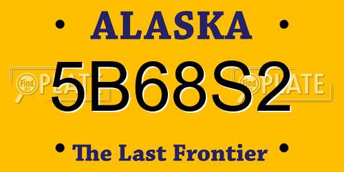 5B68S2 Alaska License Plate