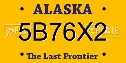 5B76X2 Alaska License Plate