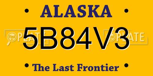 5B84V3 Alaska License Plate