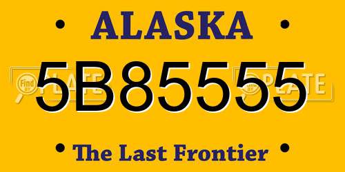 5B85555 Alaska License Plate