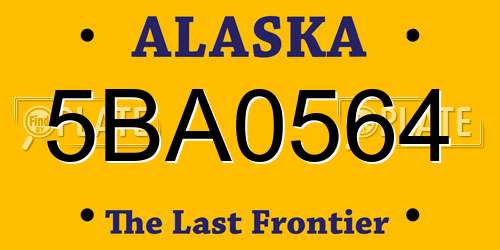 5BA0564 Alaska License Plate