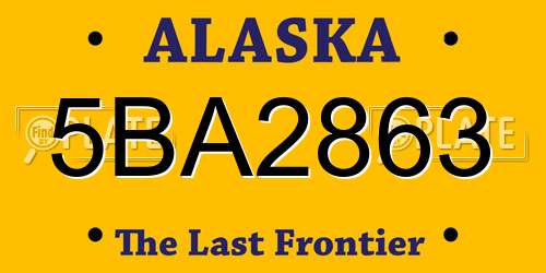 5BA2863 Alaska License Plate