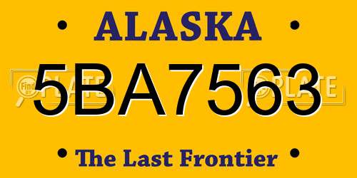 5BA7563 Alaska License Plate
