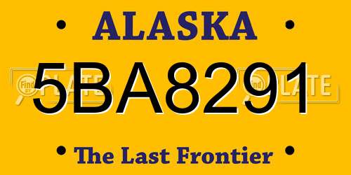 5BA8291 Alaska License Plate