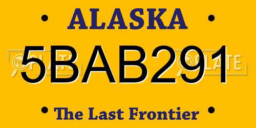 5BAB291 Alaska License Plate