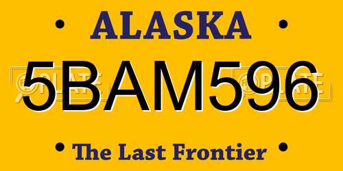5BAM596 Alaska License Plate