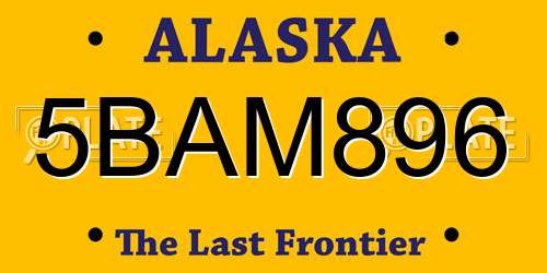 5BAM896 Alaska License Plate