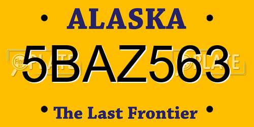 5BAZ563 Alaska License Plate