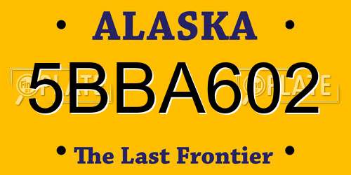 5BBA602 Alaska License Plate