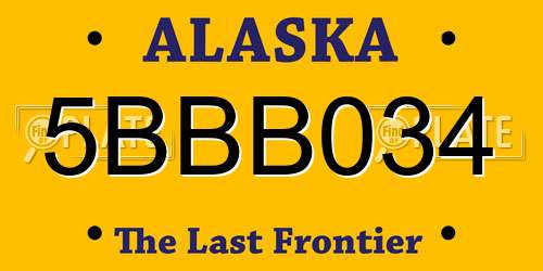 5BBB034 Alaska License Plate