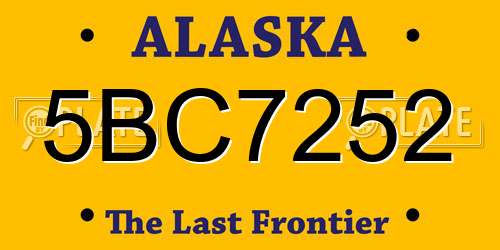 5BC7252 Alaska License Plate