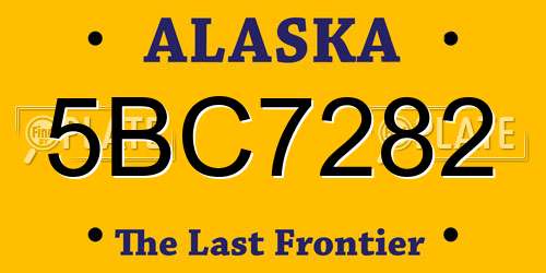 5BC7282 Alaska License Plate