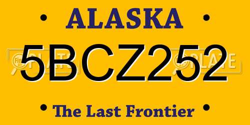 5BCZ252 Alaska License Plate
