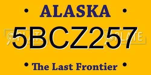 5BCZ257 Alaska License Plate