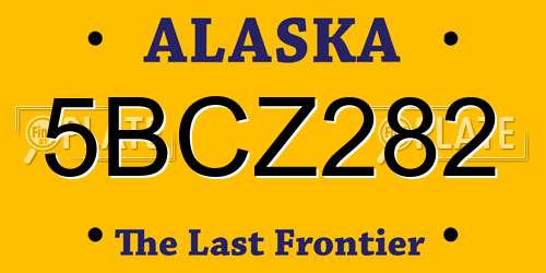 5BCZ282 Alaska License Plate