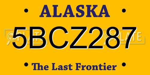 5BCZ287 Alaska License Plate