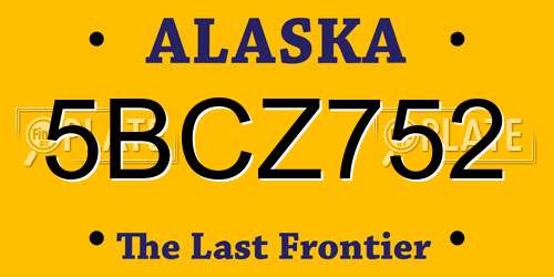 5BCZ752 Alaska License Plate