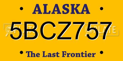 5BCZ757 Alaska License Plate