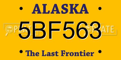 5BF563 Alaska License Plate