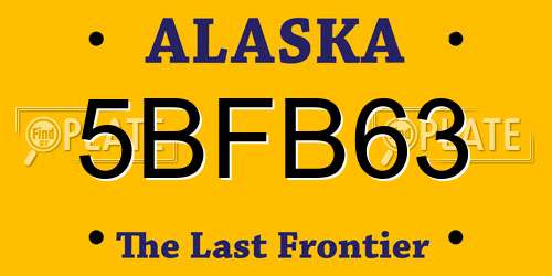 5BFB63 Alaska License Plate