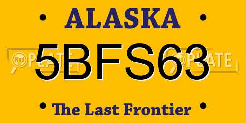 5BFS63 Alaska License Plate
