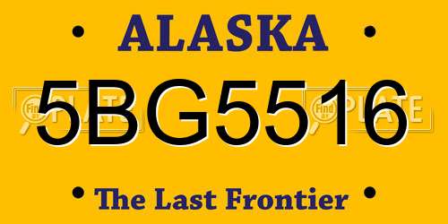 5BG5516 Alaska License Plate