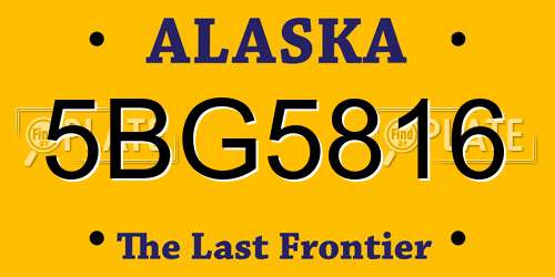 5BG5816 Alaska License Plate