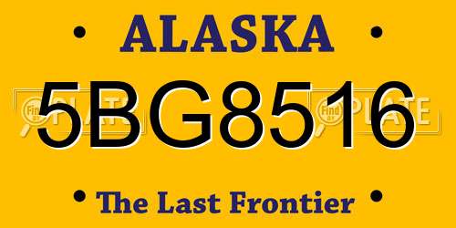 5BG8516 Alaska License Plate