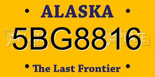 5BG8816 Alaska License Plate