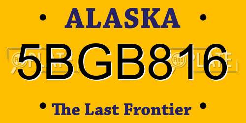 5BGB816 Alaska License Plate