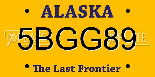 5BGG89 Alaska License Plate