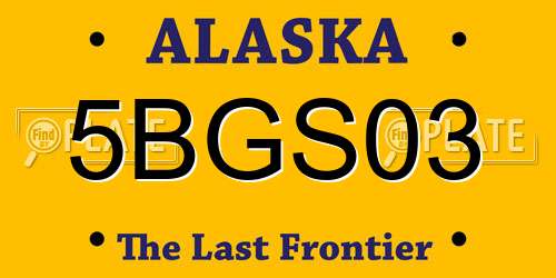 5BGS03 Alaska License Plate